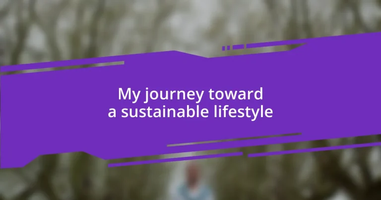 My journey toward a sustainable lifestyle